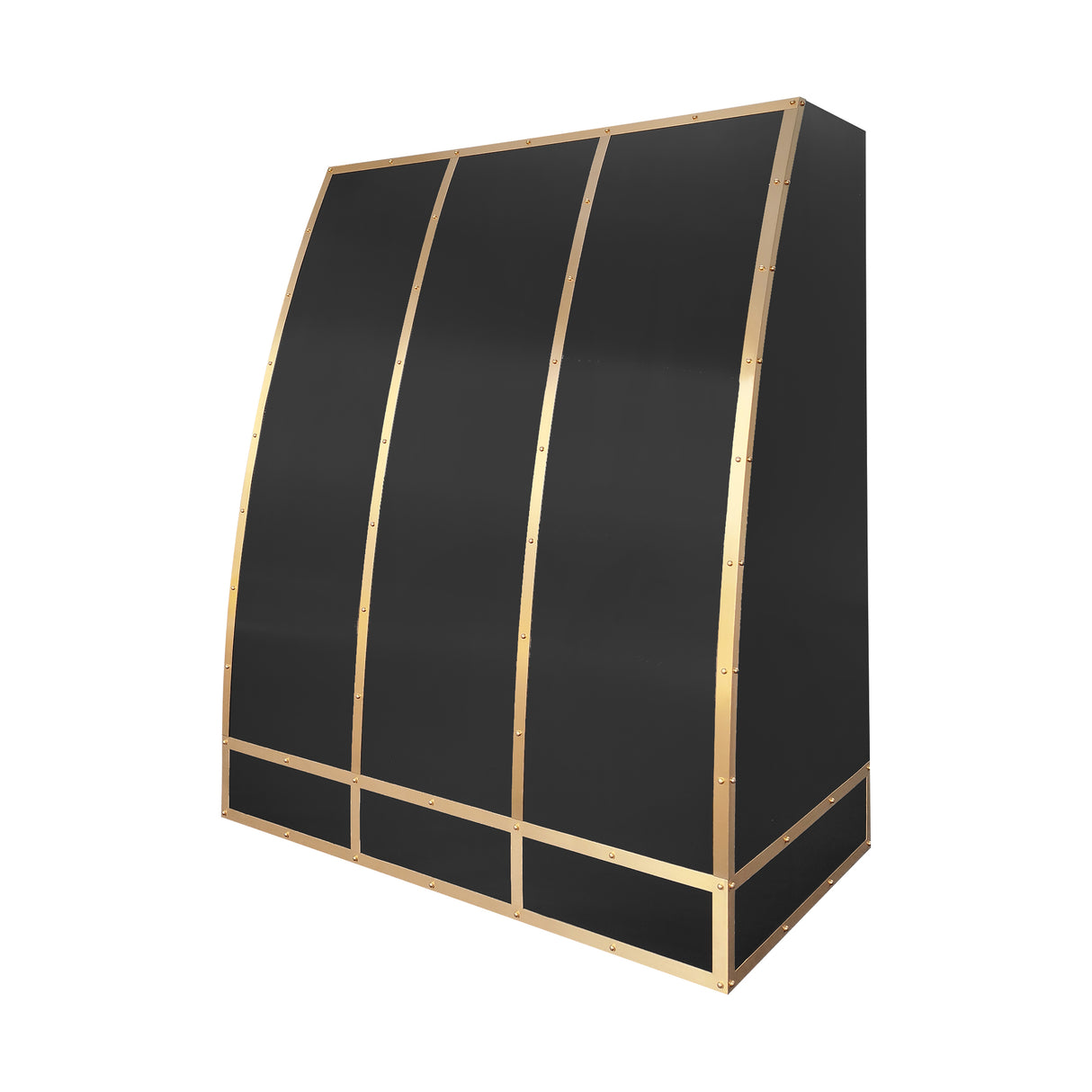 USA Luxury Stainless Steel Kitchen Hood with Artisan Brass Rivets URHS-133