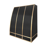 USA Luxury Stainless Steel Kitchen Hood with Artisan Brass Rivets URHS-133