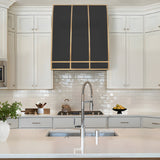 USA Luxury Stainless Steel Kitchen Hood with Artisan Brass Rivets URHS-133