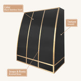 USA Luxury Stainless Steel Kitchen Hood with Artisan Brass Rivets URHS-133