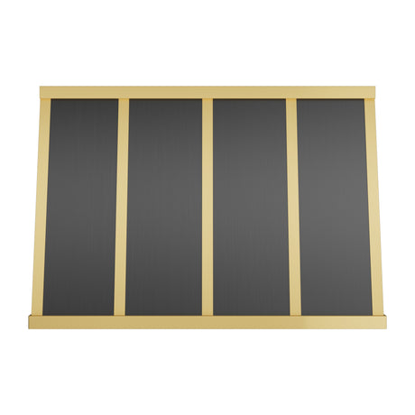 USA Luxury Stainless Steel Vent Hood Featuring Brass Straps URHS-121