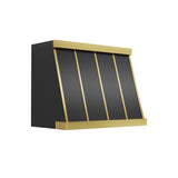 USA Luxury Stainless Steel Vent Hood Featuring Brass Straps URHS-121