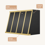 USA Luxury Stainless Steel Vent Hood Featuring Brass Straps URHS-121