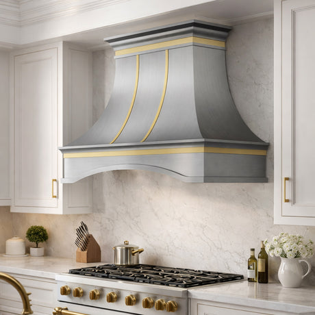 USA Luxury Stainless Steel Vent Hood with Arch Design Apron URHS-143