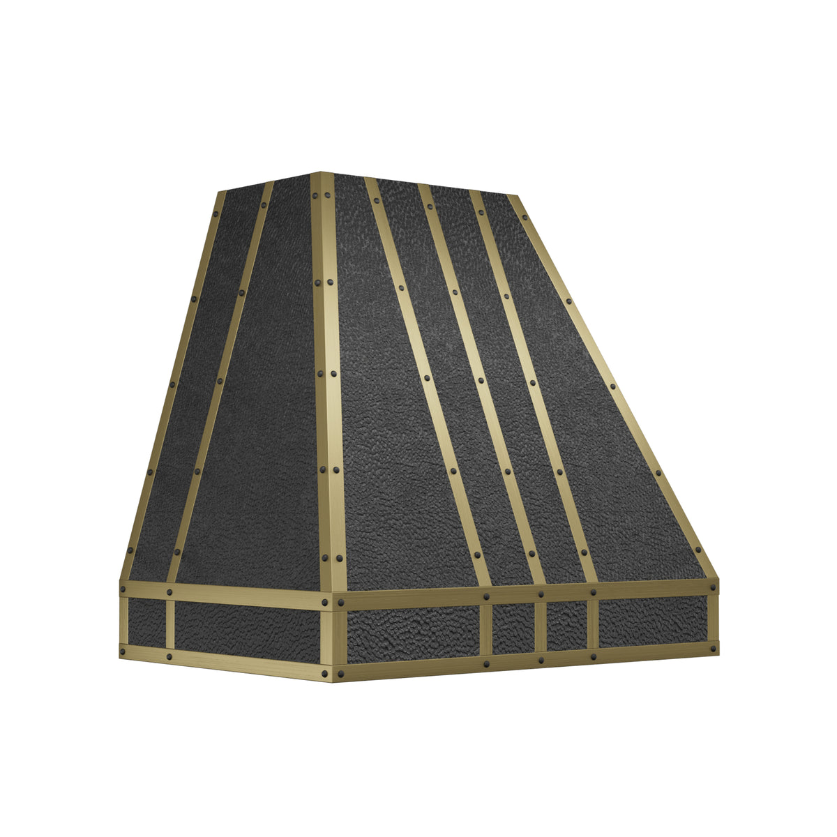 USA Luxuy Bronze Copper Vent Hood with Custom Antique Brass Straps  URHC-114