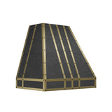 USA Luxuy Bronze Copper Vent Hood with Custom Antique Brass Straps  URHC-114