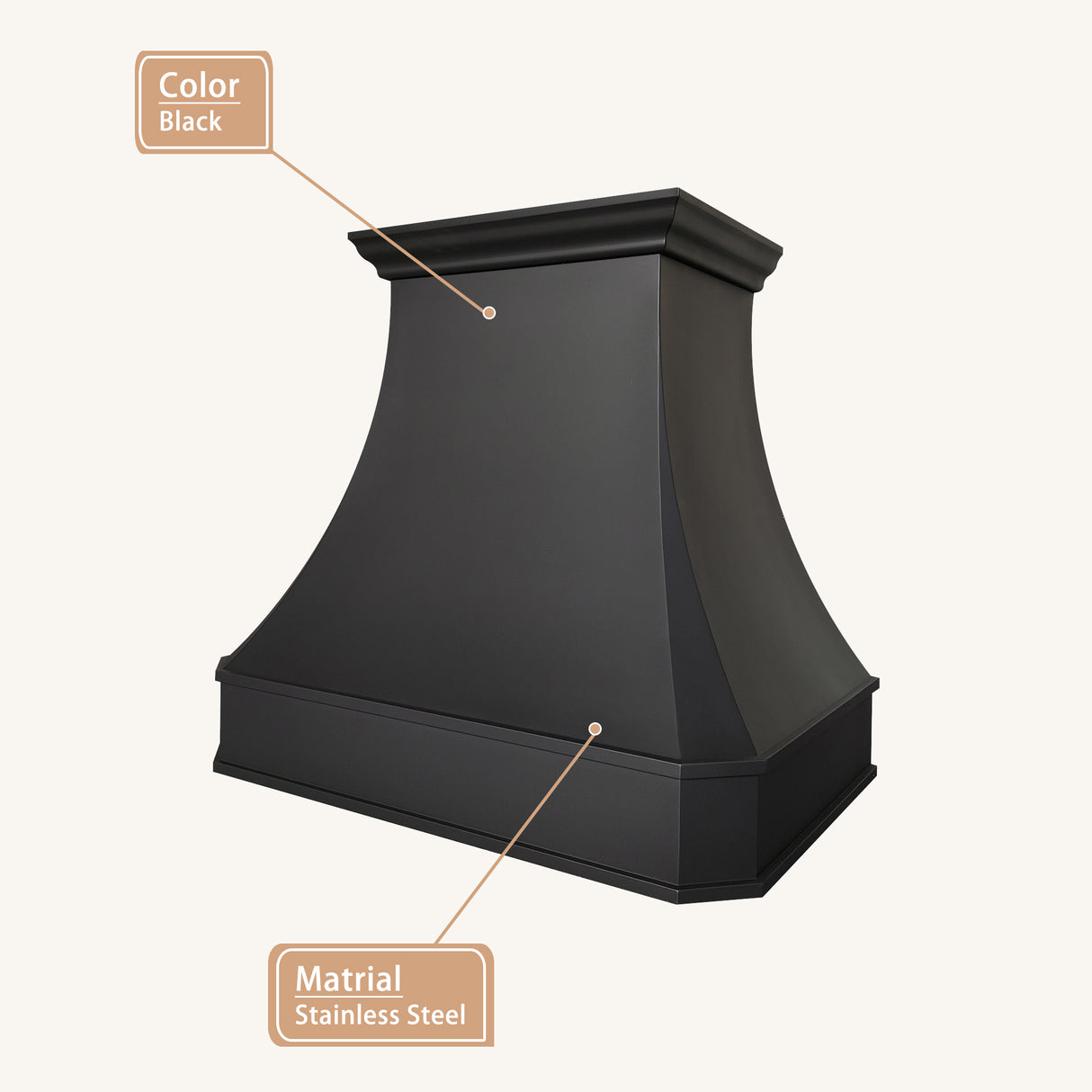 USA Custom Black Custom Stainless Steel Stove Hood URHS-110