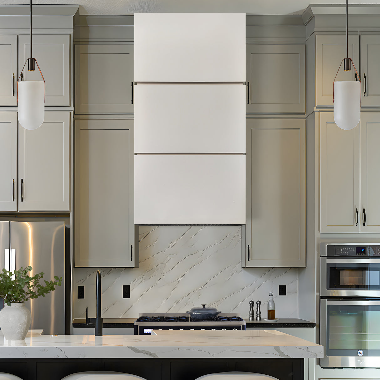 USA Minimal Box White Stainless Steel Range Hood URHS-186