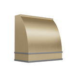 USA Minimal Brass Kitchen Hood Featuring Stainless Steel Straps URHB-113