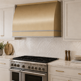 USA Minimal Brass Kitchen Hood Featuring Stainless Steel Straps URHB-113