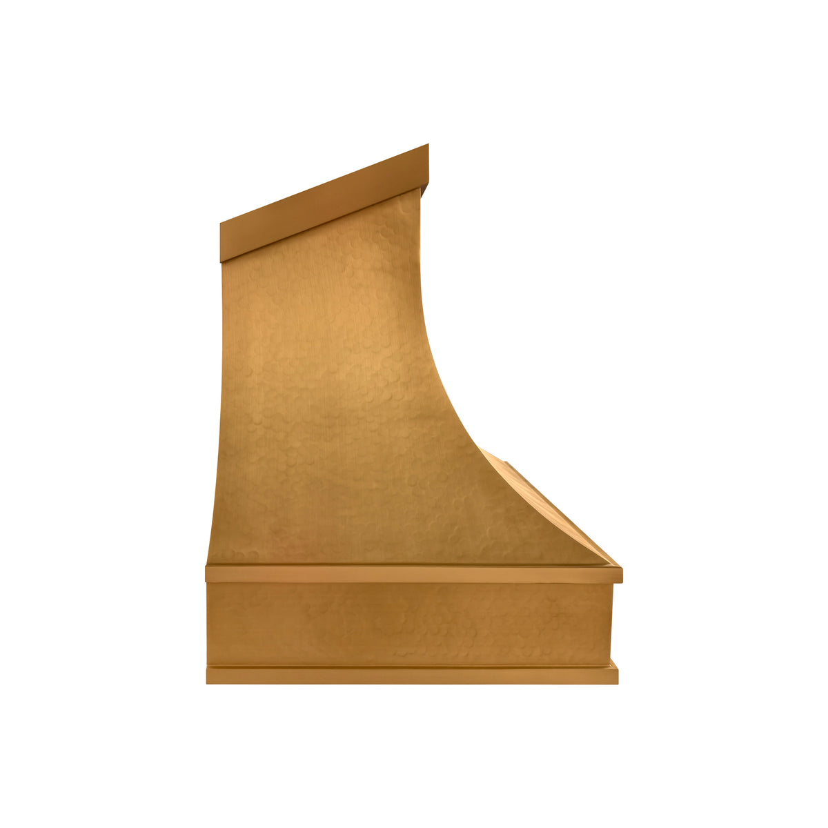 USA Minimal Custom Brass Range Hood with Soft Hammered Finish URHB-166