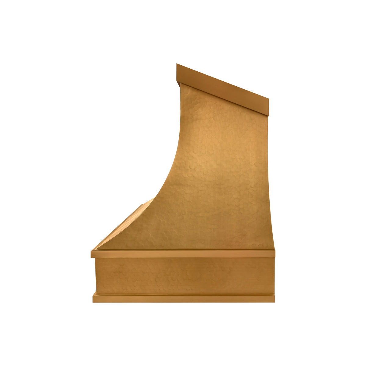 USA Minimal Custom Brass Range Hood with Soft Hammered Finish URHB-166
