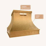 USA Minimal Custom Brass Range Hood with Soft Hammered Finish URHB-166