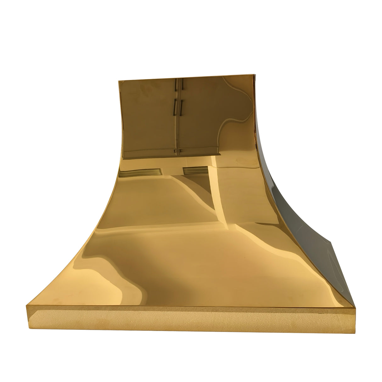 USA Minimal Custom Polished Brass Stove Hood URHB-159