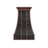 USA Minimal Dark Zinc Range Hood with Antique Copper Straps URHZ-23