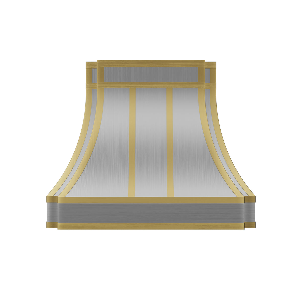USA Minimal Stainless Steel Exhaust Hood with Artisan Brass Straps URHS-236