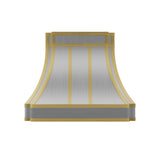 USA Minimal Stainless Steel Exhaust Hood with Artisan Brass Straps URHS-236