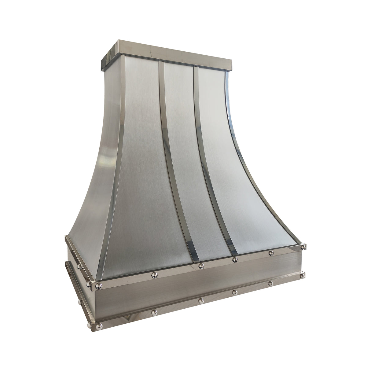 USA Minimal Stainless Steel Exhaust Hood with Round Handmade Rivets URHS-251