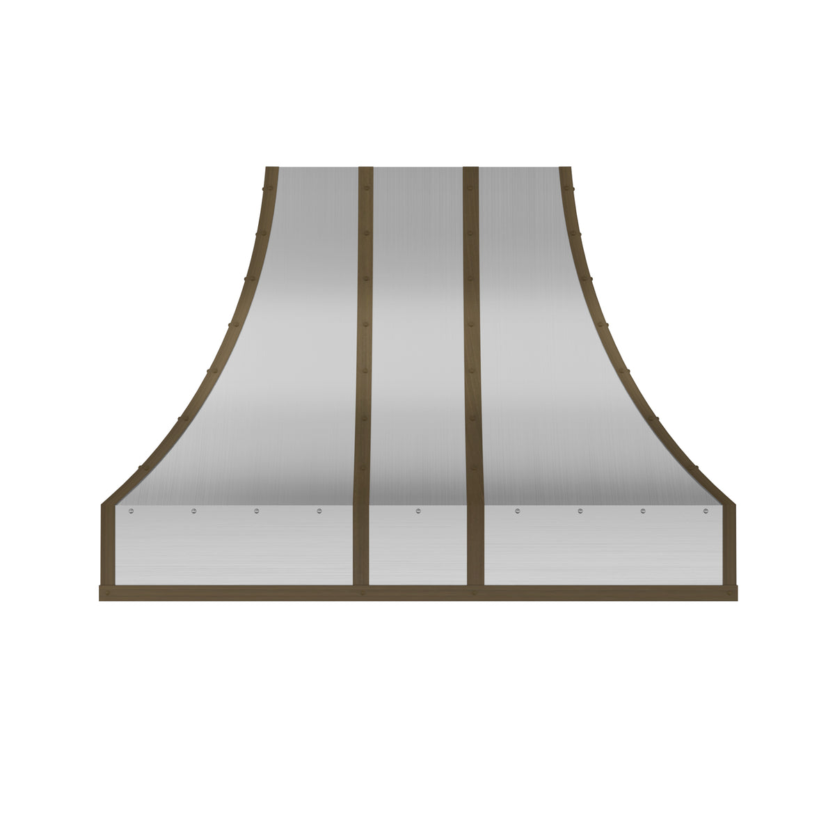 USA Minimal Stainless Steel Kitchen Hood with Antique Brass Straps URHS-258