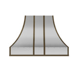 USA Minimal Stainless Steel Kitchen Hood with Antique Brass Straps URHS-258