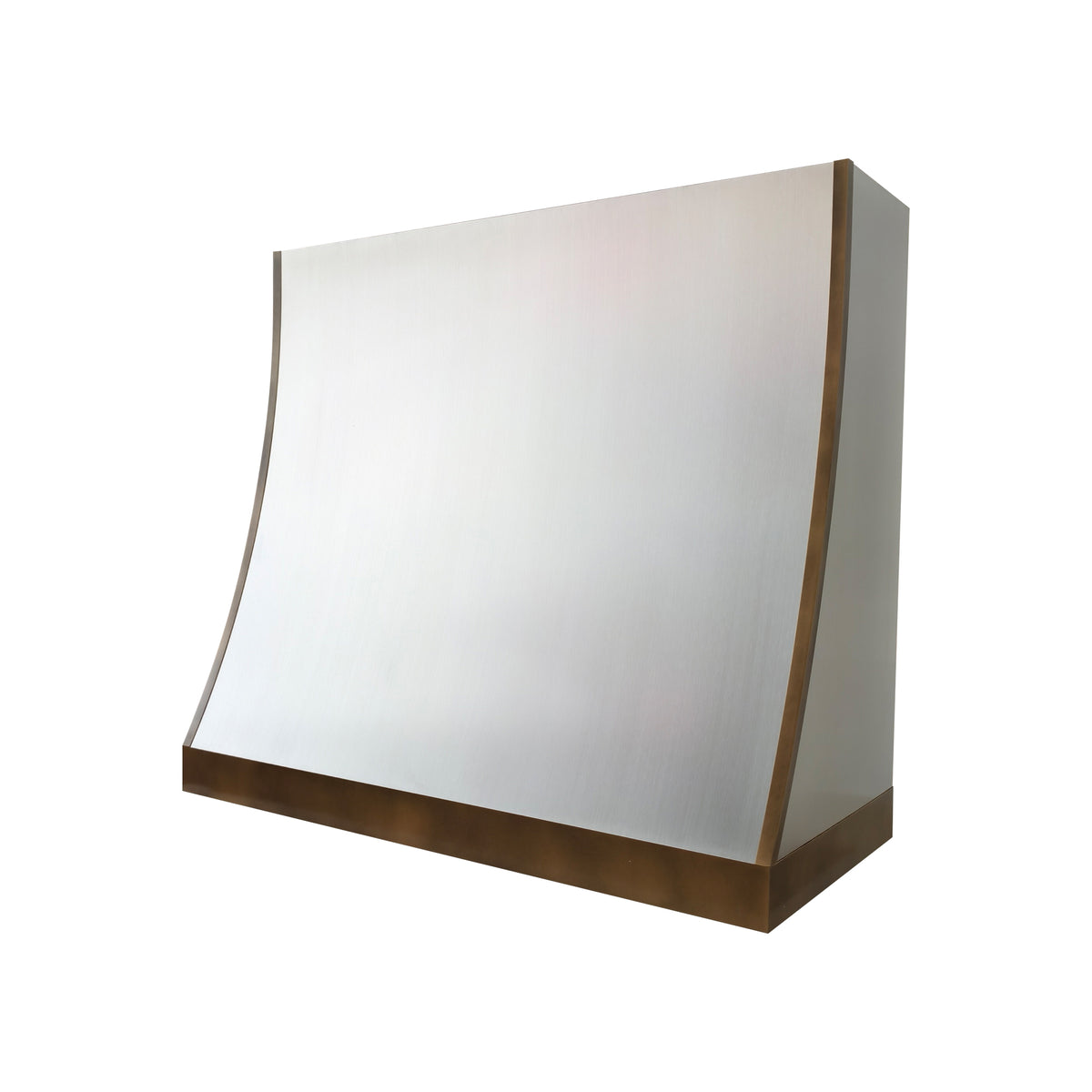 USA Minimal Stainless Steel Kitchen Hood with Handmade Brass Straps URHS-262