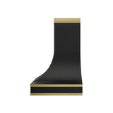 USA Minimal Stainless Steel Range Hood with Custom Brass Straps URHS-178
