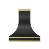 USA Minimal Stainless Steel Range Hood with Custom Brass Straps URHS-178