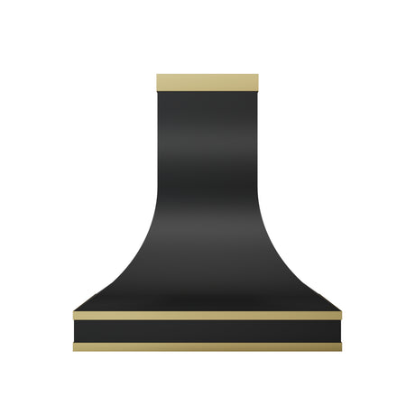 USA Minimal Stainless Steel Range Hood with Custom Brass Straps URHS-178