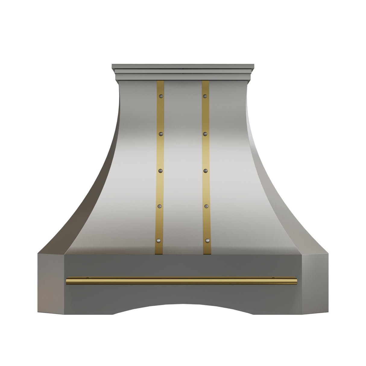 USA Custom Stainless Steel Kitchen Vent Hood with Brass Straps URHS-192