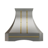 USA Custom Stainless Steel Kitchen Vent Hood with Brass Straps URHS-192