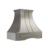 USA Custom Stainless Steel Kitchen Vent Hood with Brass Straps URHS-192