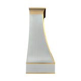 USA Custom Stainless Steel Vent Hood with Artisan Brass Straps URHS-185