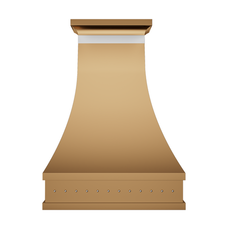USA Minimalist Brass Custom Vent Hood with Bottom Rivets URHB-16