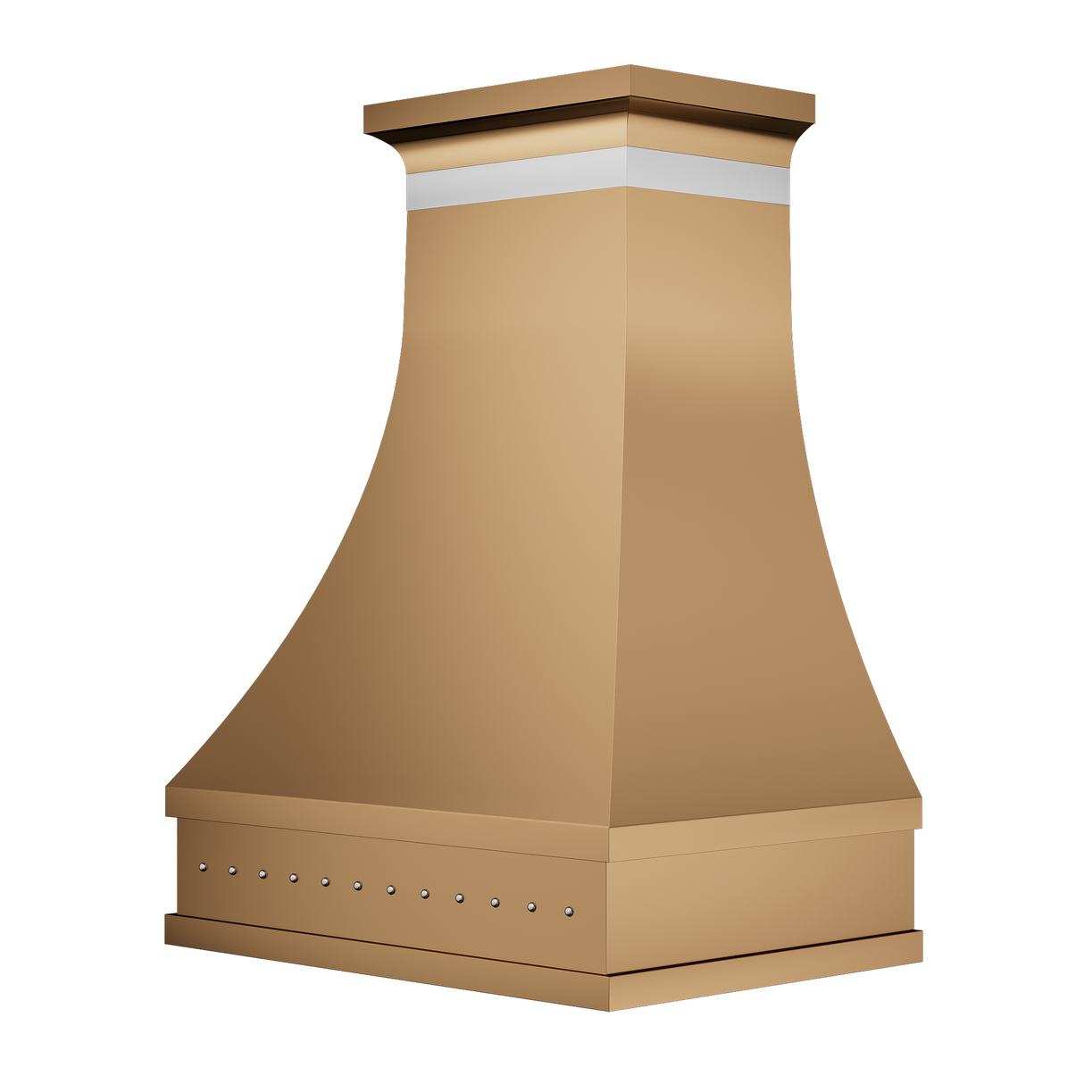 USA Minimalist Brass Custom Vent Hood with Bottom Rivets URHB-16