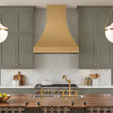 USA Minumal Handcrafted Brushed Brass Stove Hood URHB-169