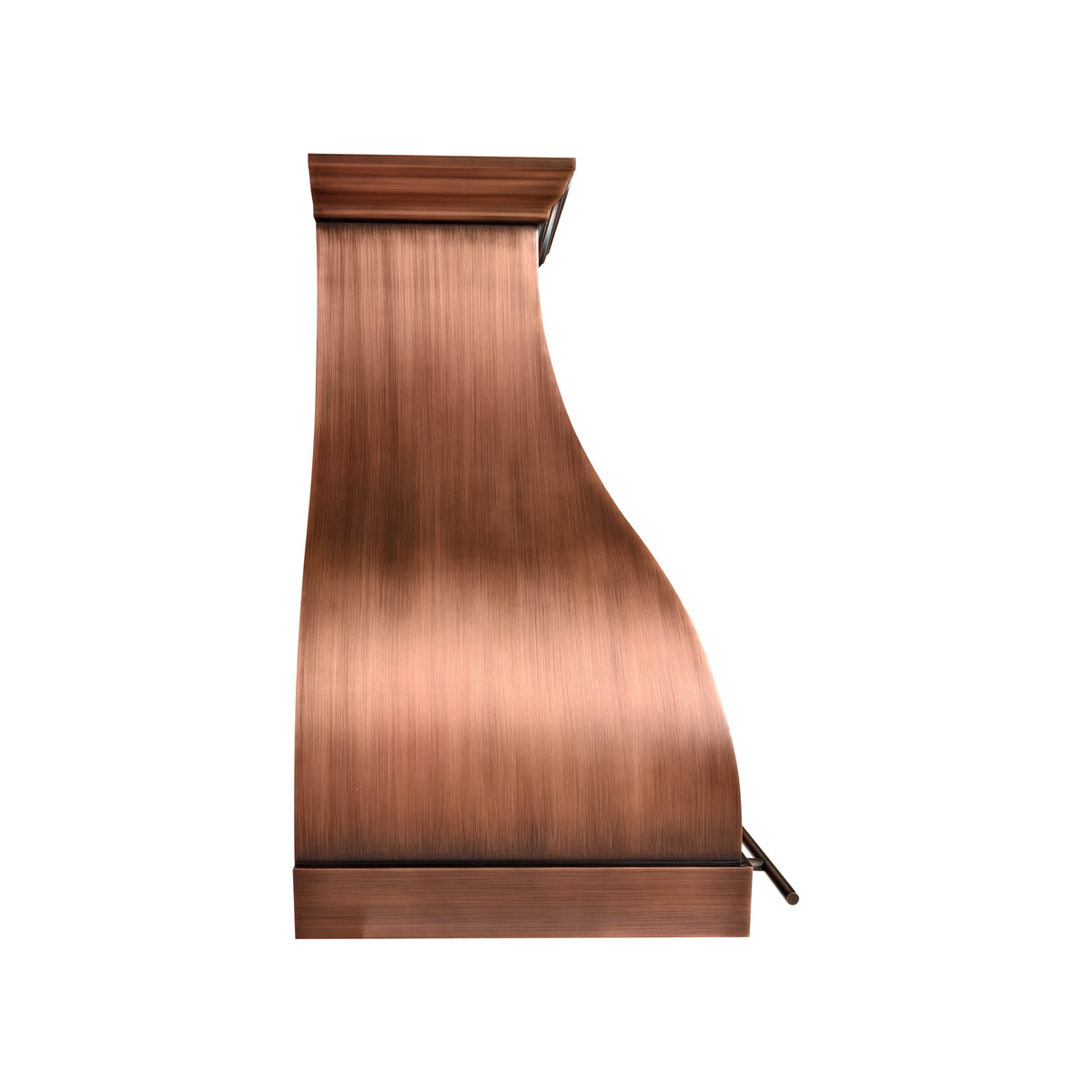 USA Modern Copper Vent Hood with Antique Brass Pot Rack URHC-112