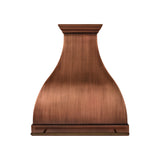 USA Modern Copper Vent Hood with Antique Brass Pot Rack URHC-112