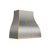 USA Modern Stainless Steel Exhaust Hood with Handmade Brass Straps URHS-252