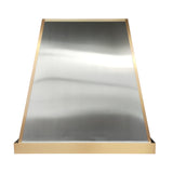 USA Modern Stainless Steel Kitchen Hood with Artisan Brass Apron URHS-224