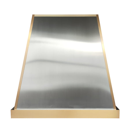 USA Modern Stainless Steel Kitchen Hood with Artisan Brass Apron URHS-224