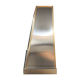 USA Modern Stainless Steel Kitchen Hood with Artisan Brass Apron URHS-224