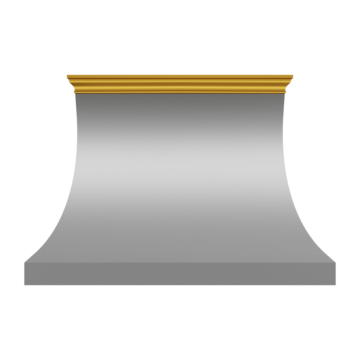 USA Modern Stainless Steel Range Hood with Custom Brass Crown URHS-167