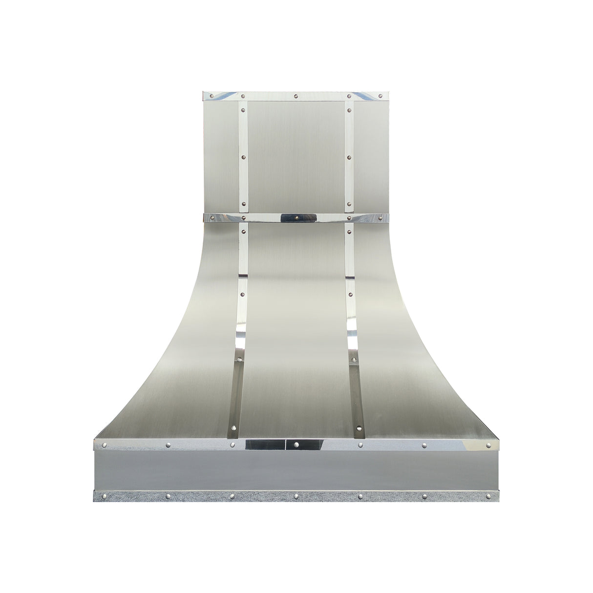 USA Modern Stainless Steel Custom Range Hood with Polished Straps URHS-198
