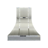 USA Modern Stainless Steel Custom Range Hood with Polished Straps URHS-198