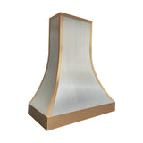 USA Modern Stainless Steel Stove Hood with Brass Trim URHS-130