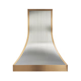 USA Modern Stainless Steel Stove Hood with Brass Trim URHS-130