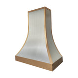 USA Modern Stainless Steel Stove Hood with Brass Trim URHS-130