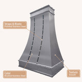 USA Modern Stainless Steel Vent Hood with Polished Straps URHS-125