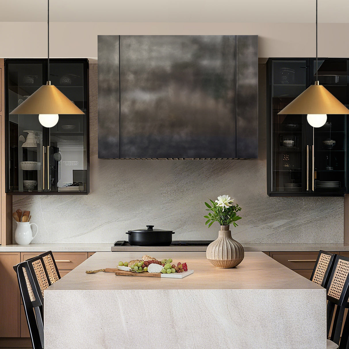 USA Box Custom Zinc Vent Hood for Modern Kitchen URHZ-04
