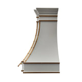 USA Custom White Range Hood with Artistic Curved Design URHS-29